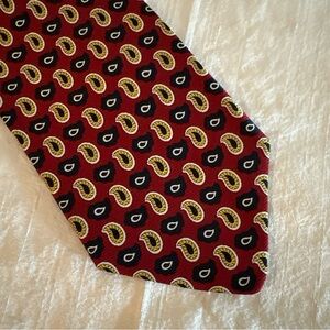 Elegant Paisley Men's Tie - Red and Black